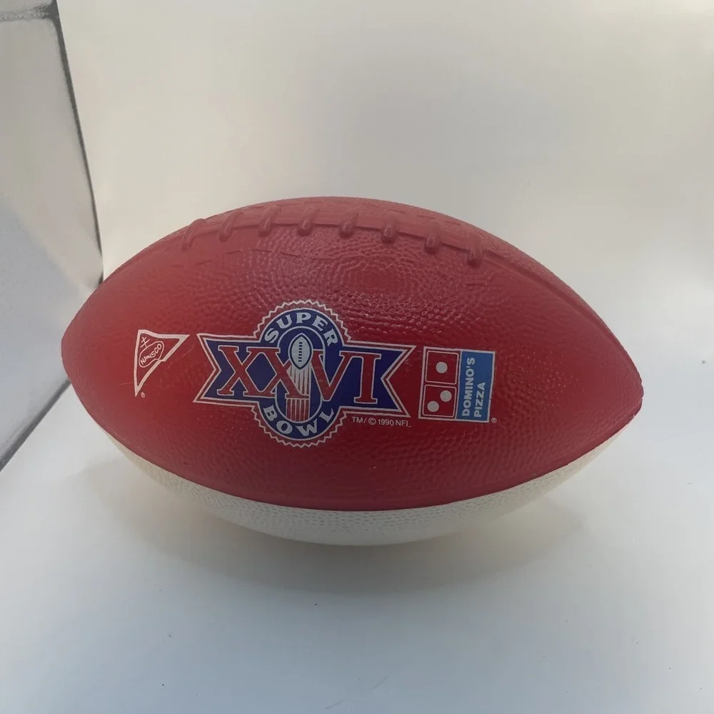 Hutch Official NFL Super Bowl XXVI White And Red Blue 1990 Souvenir Football